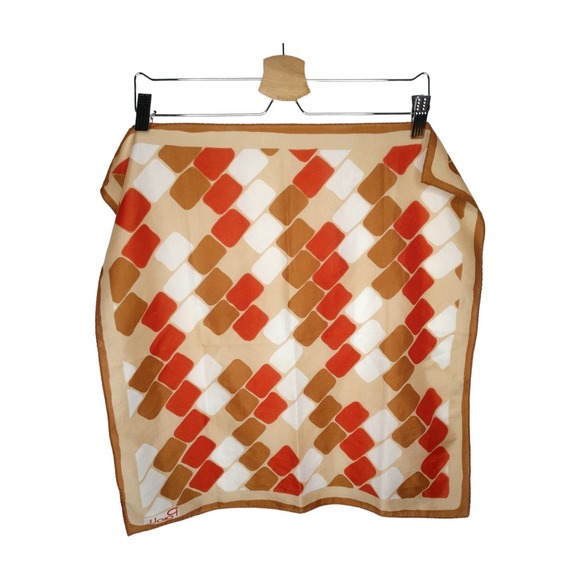 Giancarlo Paoli Scarf Terra Cotta Rust Cream - Picture 8 of 8